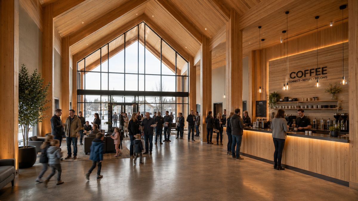 Gathering lobby with coffee bar