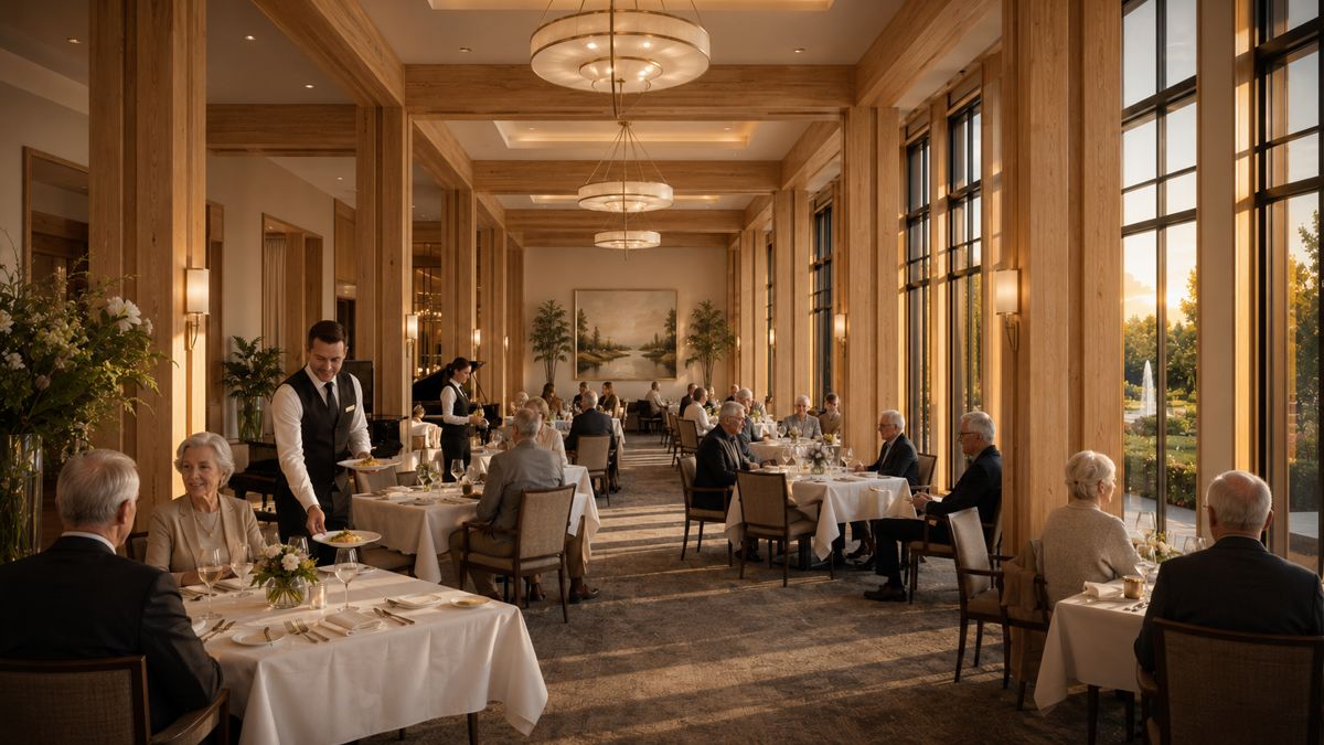 White-tablecloth residents dining room