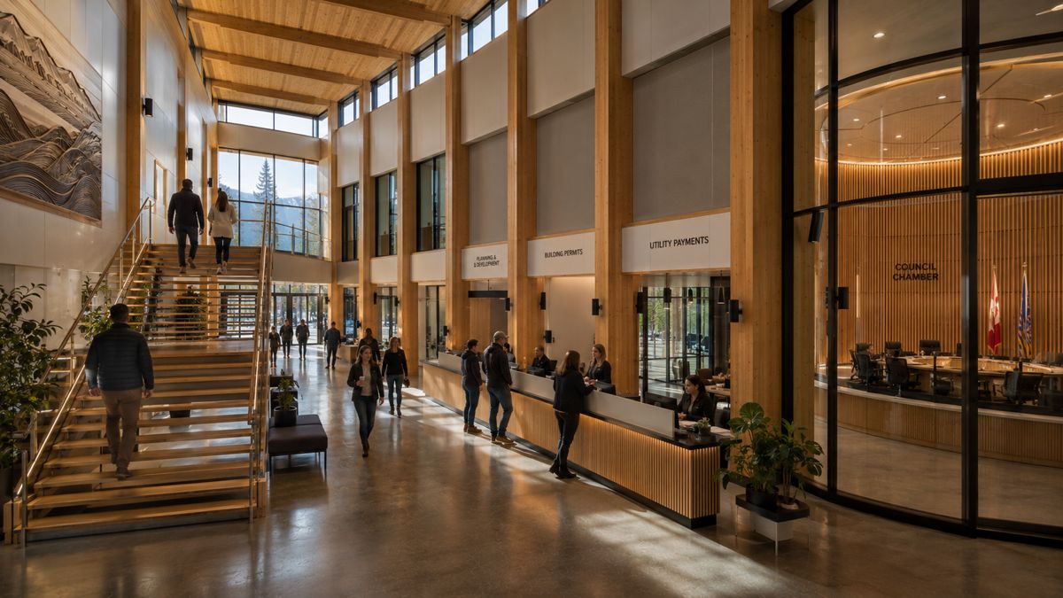 Public atrium and council chamber